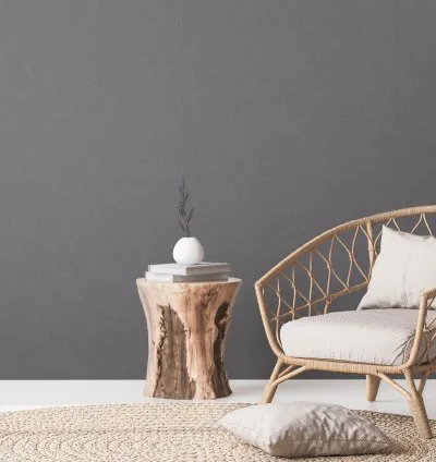 Papel Pintado Natural Living Aspecto Lino Uni Negro Plateado Metalizado