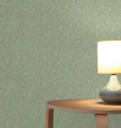 Papel Pintado Natural Living Aspecto Yeso Industrial Verde