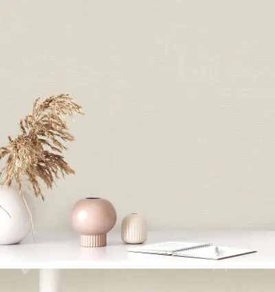 Papel Pintado Natural Living Aspecto Textil Texturado Crema Beige