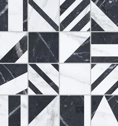 Velvet Mosaico Geo-Negro 30x30 (0.63m²)